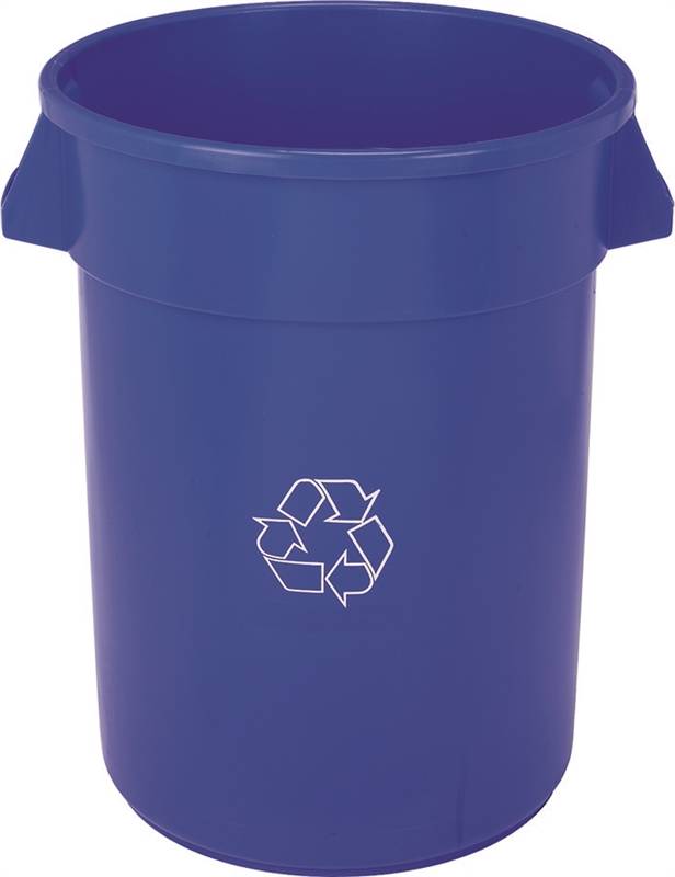CONTINENTAL COMMERCIAL Continental Commercial Huskee 3200-1 Recycling Receptacle, 32 gal, Plastic, Blue, 22 in Dia x 27-3/8 in L Dimensions
