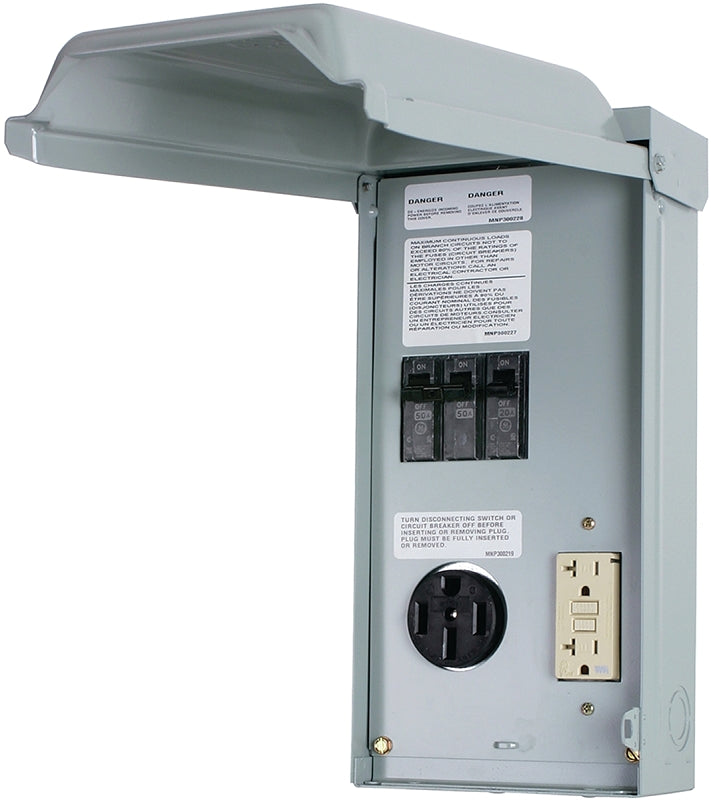 MIDWEST GE GE1LU502SS RV Outlet Box, 70 A, 120, 240 V, Surface