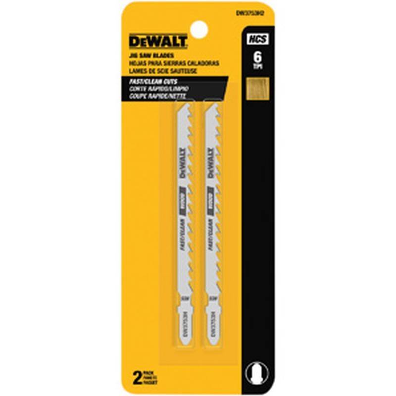 DEWALT DEWALT DW3753H2 Jig Saw Blade, 1/4 in W, 6 TPI, 4 in L, 2/PK TOOLS DEWALT