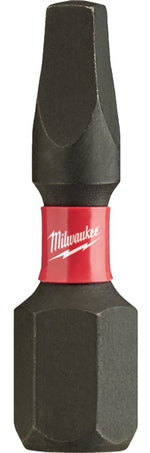 MILWAUKEE Milwaukee SHOCKWAVE 48-32-4722 Insert Bit, #2 Drive, Square Recess Drive, 1/4 in Shank, Hex Shank, 1 in L, Steel TOOLS MILWAUKEE