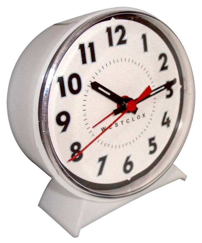 WESTCLOX Westclox 15550 Loud Bell Alarm Clock, Plastic Case, White Case HOUSEWARES WESTCLOX
