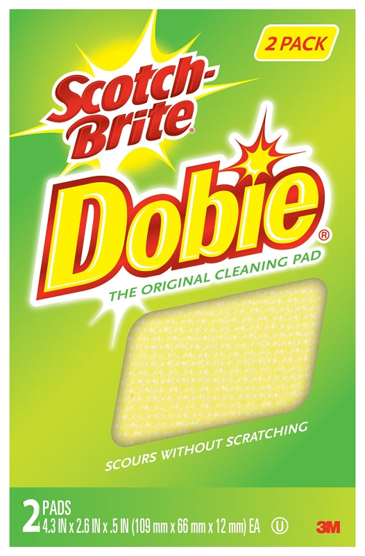 SCOTCH-BRITE Scotch-Brite Dobie 722-6 All-Purpose Pad, 4-3/8 in L, 2.7 in W, 0.6 in Thick, Polyester/Polyurethane, Pale Yellow CLEANING & JANITORIAL SUPPLIES SCOTCH-BRITE
