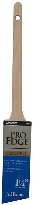 LINZER Linzer 2871-1.5 Paint Brush, 1-1/2 in W, Polyester Bristle, Angle Sash, Rat Tail Handle