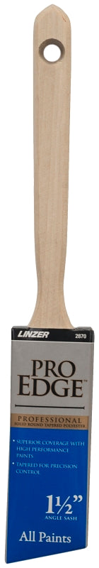 LINZER Linzer 2870-1.5 Paint Brush, 1-1/2 in W, Polyester Bristle, Angle Sash Handle PAINT LINZER