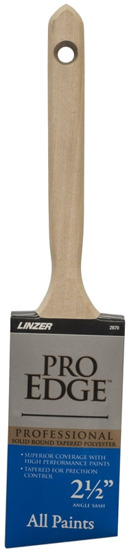 LINZER Linzer 2870-2.5 Paint Brush, Wood Handle, 2-1/2 in W, Polyester Bristle, Angle Sash Handle