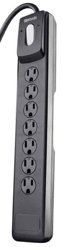 WOODS Woods 41496 Surge Protector, 7 -Outlet, 1440 J Energy, Black