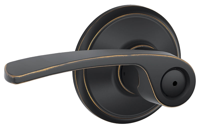 SCHLAGE LOCK Schlage F Series F40VMER716 Privacy Lever, Mechanical Lock, Aged Bronze, Residential, 2 Grade, 7/8 in Housing Dia, Metal HARDWARE & FARM SUPPLIES SCHLAGE LOCK