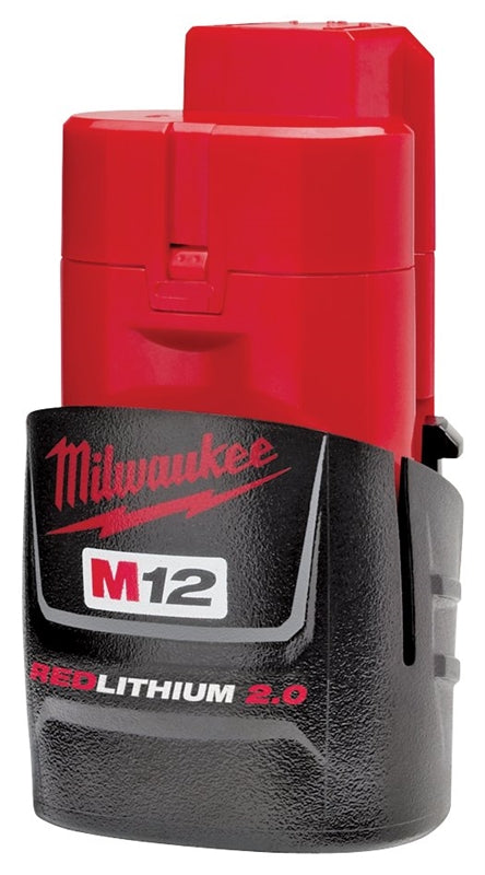 MILWAUKEE Milwaukee M12 REDLITHIUM 48-11-2420 Rechargeable Battery Pack, 12 V Battery, 2 Ah, 43 min Charging TOOLS MILWAUKEE