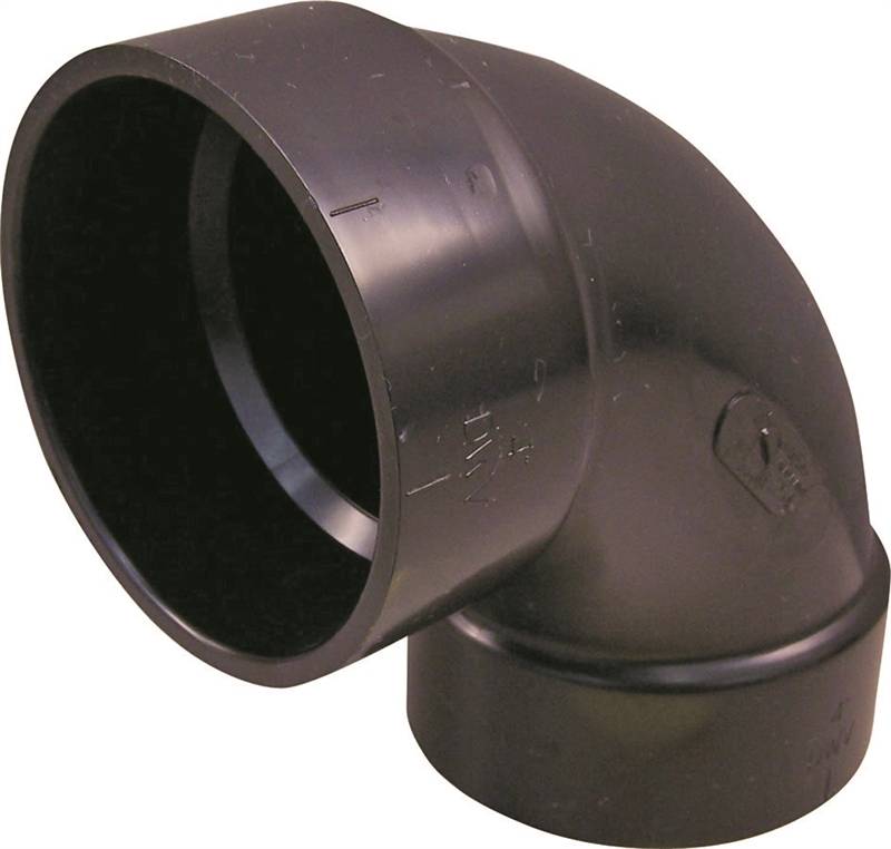 IPEX USA LLC-CANPLAS Canplas 102254LBC Sanitary Pipe Elbow, 4 in, Hub, 90 deg Angle, ABS, Black LAWN & GARDEN IPEX USA LLC-CANPLAS