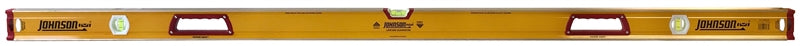 HULTAFORS Johnson 1717-7200 Box Beam Level, 72 in L, 4-Vial, 2-Hang Hole, Non-Magnetic, Aluminum, Black/Yellow