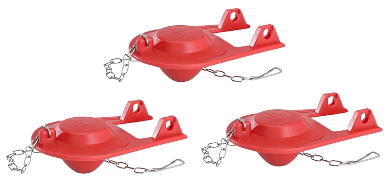 KORKY Korky 2001TP Toilet Flapper, Rubber, Red, For: 2 in Flush Valve Opening, 3/PK PLUMBING, HEATING & VENTILATION KORKY