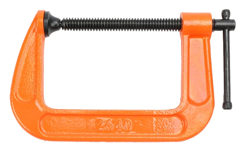 PONY Pony 2640 Classic C-Clamp, 800 lb Clamping, 4 in Max Opening Size, 3 in D Throat, Ductile Iron Body, Orange Body TOOLS PONY