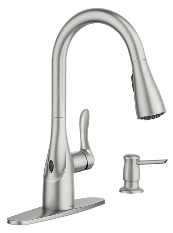 MOEN Moen Arlo Series 87087EWSRS Pull-Down Kitchen Faucet, 1.5 gpm, 1-Handle, Metal, Stainless Steel, Deck Mounting PLUMBING, HEATING & VENTILATION MOEN