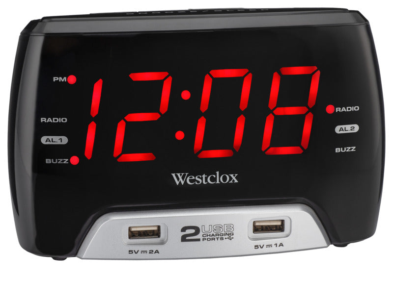 WESTCLOX Westclox 80227WM Clock Radio, LED Display, Snooze, 20-Station HOUSEWARES WESTCLOX
