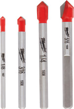 MILWAUKEE Milwaukee 48-20-8988 Series Drill Bit Set, Specifications: 3-Flat Shank, 4-Piece, Carbide TOOLS MILWAUKEE