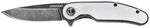 CRESCENT Crescent CPK325A Pocket Knife, 3-1/4 in L Blade, 1 in W Blade, D2 Steel Blade, Straight, Ergonomic Handle, Silver Handle