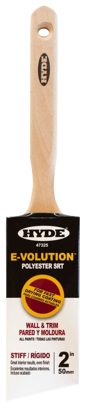 HYDE Hyde 47325 Paint Brush, Standard, Stiff Brush, 2 in L Bristle, Polyester Bristle, 6/PK PAINT HYDE
