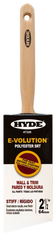 HYDE Hyde 47326 Paint Brush, Standard, Stiff Brush, 2-1/2 in L Bristle, Polyester Bristle, 6/PK PAINT HYDE