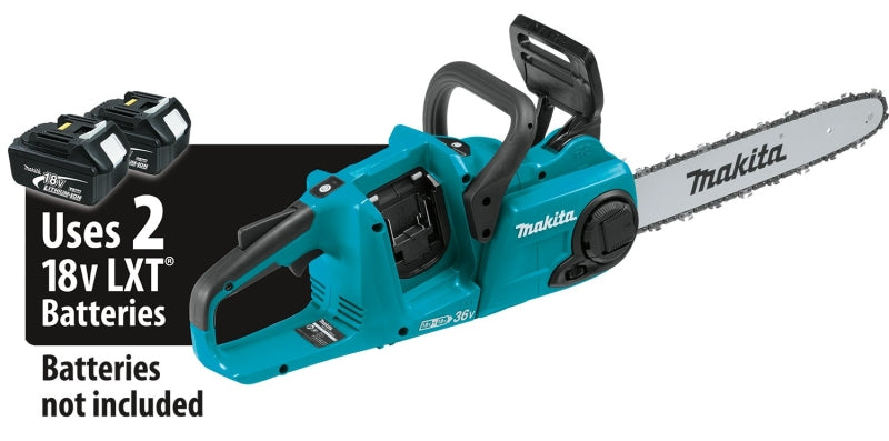 MAKITA Makita XCU03Z Cordless Chainsaw, Tool Only, 5 Ah, 36 V, Lithium-Ion, 14 in L Bar, 3/8 in Pitch, Soft-Grip Handle