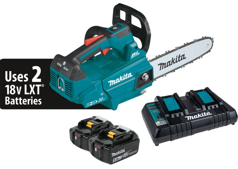MAKITA Makita XCU08PT Chainsaw Kit, Battery Included, 5 Ah, 18 V, Lithium-Ion, 14 in L Bar, 3/8 in Pitch
