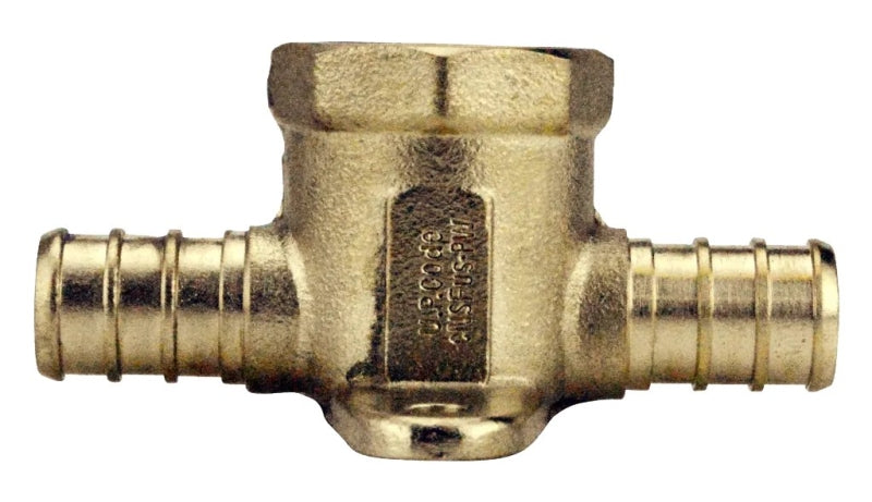 APOLLO Apollo APXDET12 Pipe Tee, 1/2 in, Barb x FPT x Barb, PEX-B, Brass, 200 psi Pressure PLUMBING, HEATING & VENTILATION APOLLO