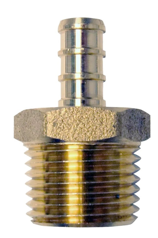 APOLLO Apollo APXMA3812 Pipe Adapter, 3/8 x 1/2 in, Barb x MPT, PEX-B, Brass, 200 psi Pressure PLUMBING, HEATING & VENTILATION APOLLO