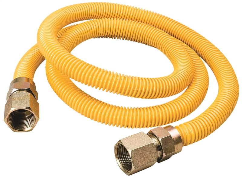 B & K INDUSTRIES B & K G012YE151536RP Gas Connector, 3/4 x 3/4 in, FIP, Stainless Steel, Yellow Epoxy-Coated, 36 in L