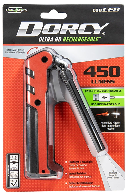 DORCY Dorcy Ultra HD Series 41-4343 Flashlight/Work Light, Lithium-Ion, Rechargeable Battery, LED Lamp, 450 Lumens TOOLS DORCY