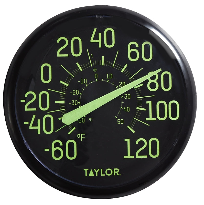 TAYLOR Taylor 5267459 Glow In The Dark Thermometer, -60 to 120 deg F, Multi-Color Casing HOUSEWARES TAYLOR