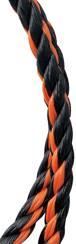 BARON Baron 65543 Rope, 1/2 in Dia, 50 ft L, 420 lb Working Load, Polypropylene, Black/Orange