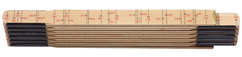 HULTAFORS Hultafors 101304U Brick Spacing Folding Ruler, 1/16 in Graduation, Wood, Black/Red