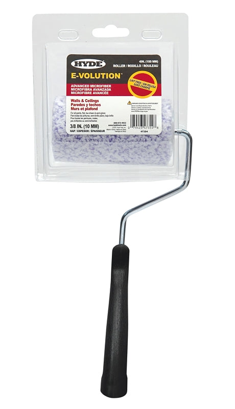 HYDE Hyde E-Volution 47354 Mini Roller Cover, 3/8 in Nap, 4 in L Roller PAINT HYDE