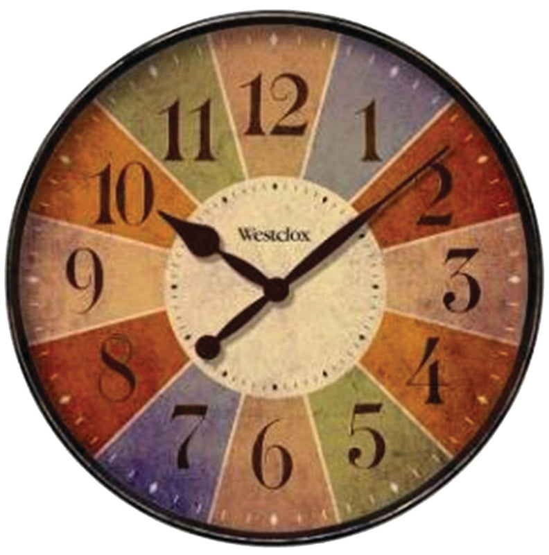 WESTCLOX Westclox 32897 Clock, Round, Multi-Color Frame, Plastic Clock Face, Analog HOUSEWARES WESTCLOX