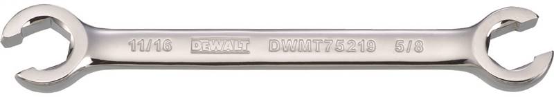 DEWALT DEWALT DWMT75219OSP Open End Wrench, SAE, 5/8 x 11/16 in Head, 7-7/8 in L, Steel, Polished Chrome TOOLS DEWALT