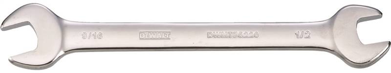 DEWALT DEWALT DWMT75220OSP Open End Wrench, SAE, 1/2 x 9/16 in Head, 7-3/32 in L, Steel, Polished Chrome TOOLS DEWALT