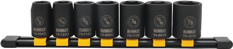 DEWALT DEWALT DWMT74452OSP Series Socket Set, Includes: 1/2 in, 9/16 in, 5/8 in, 11/16 in, 13/16 in and 7/8 in Sockets