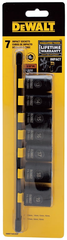 DEWALT DEWALT DWMT74453OSP Series Socket Set, Includes: 13 mm, 14 mm, 15 mm, 17 mm, 18 mm, 19 mm Sockets