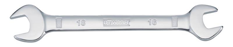 DEWALT DEWALT DWMT75435OSP Open End Wrench, Metric, 16 x 18 mm Head, 8-1/32 in L, Polished Chrome