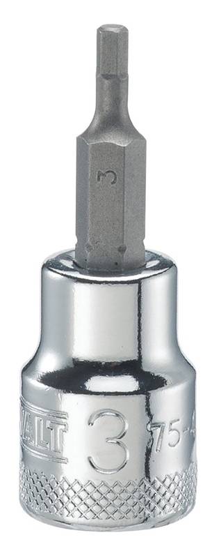 DEWALT DEWALT DWMT75456OSP Fractional Hex Bit Socket, 3 mm Tip, 3/8 in Drive, Polished Chrome Vanadium, 1-31/32 in OAL