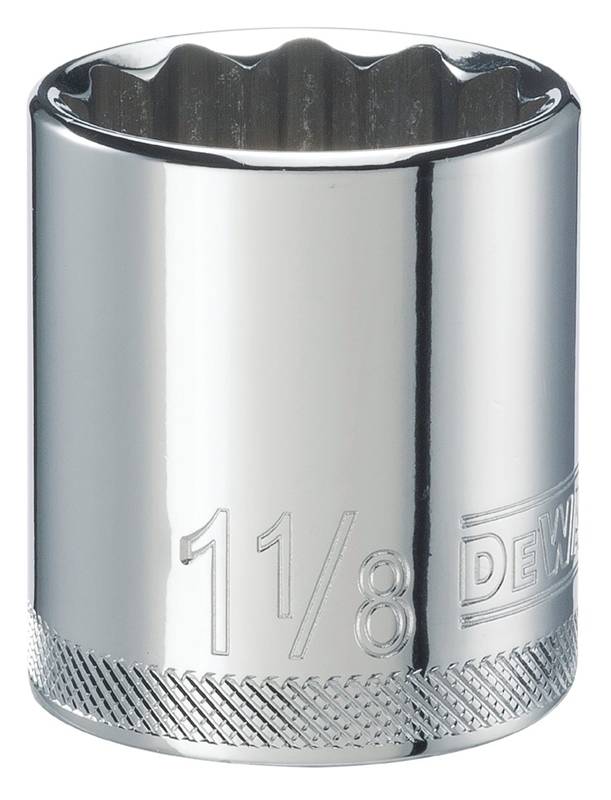 DEWALT DEWALT DWMT86473OSP Hand Socket, 1-1/8 in Socket, 1/2 in Drive, 12-Point, Vanadium Steel, Polished Chrome