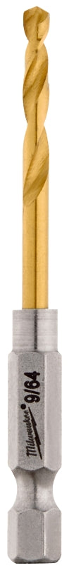 MILWAUKEE Milwaukee SHOCKWAVE 48-89-4606 Impact Drill Bit, 9/64 in Dia, 2.63 in OAL, Twist Flute, 1/4 in Dia Shank, Hex Shank TOOLS MILWAUKEE