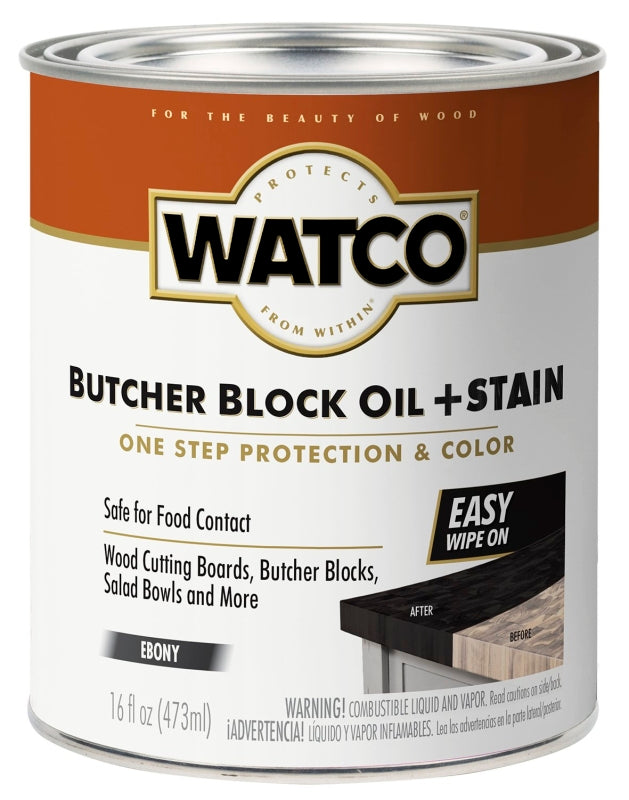 WATCO WATCO 359023 Oil and Stain, Ebony, Liquid, 16 oz Can PAINT WATCO