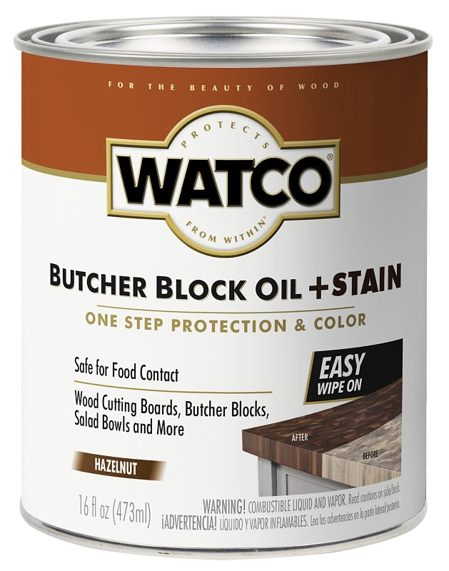 WATCO WATCO 359024 Oil and Stain, Hazelnut, Liquid, 16 oz Can PAINT WATCO