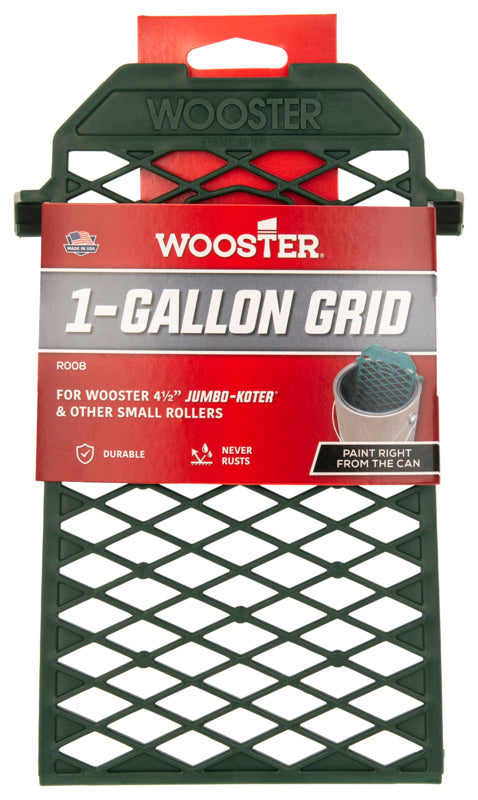 WOOSTER BRUSH Wooster R008 Bucket Grid, 9 in L, 5 in W, Polypropylene, Green, For: 1 gal Metal Paint Can