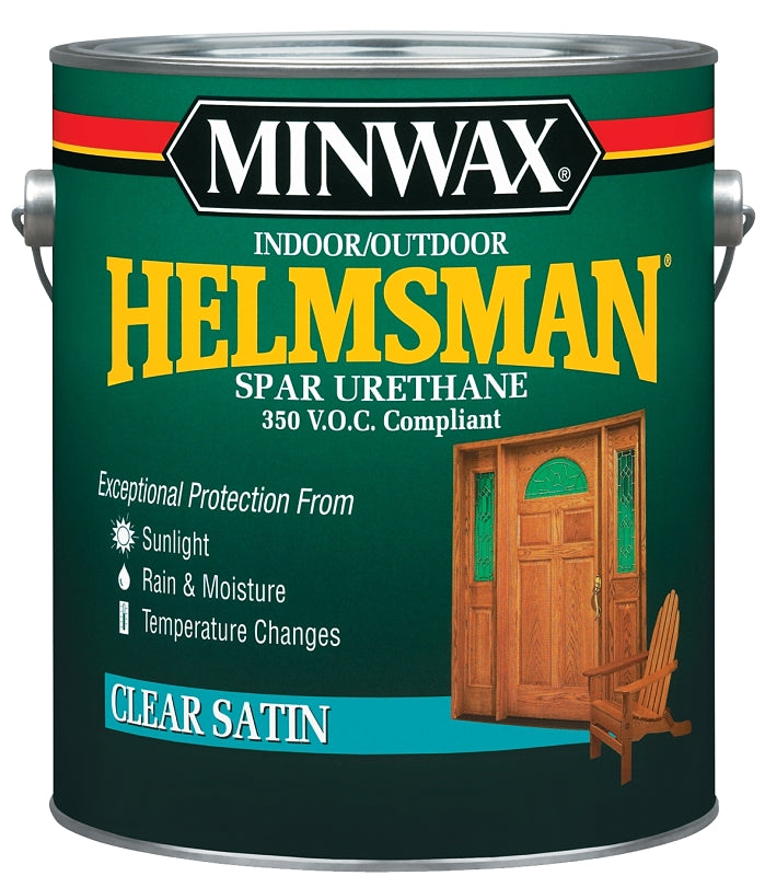 MINWAX Minwax Helmsman 132200000 Spar Urethane Paint, Satin, Liquid, 1 gal, Pail PAINT MINWAX