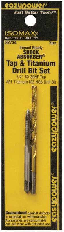 EAZYPOWER Eazypower 82734 Tap and Drill Set, 10-32 Thread, Titanium TOOLS EAZYPOWER