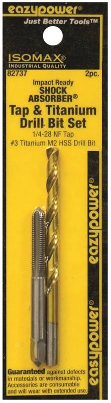 EAZYPOWER Eazypower 82737 Tap and Drill Set, 1/4-28 Thread, Titanium TOOLS EAZYPOWER