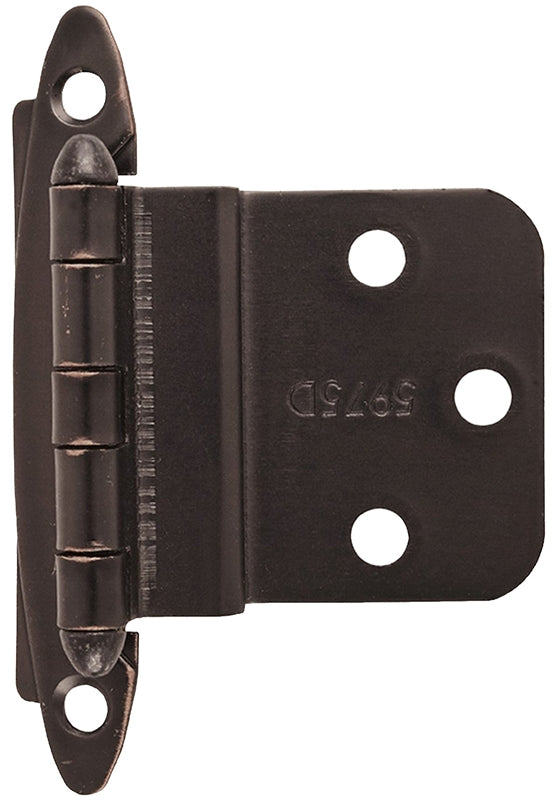 AMEROCK Amerock BPR3417ORB Hinge, 3/8 in Inset, Oil-Rubbed Bronze, 2-3/4 in L x 2 in W, Non-Self Closing Hinge