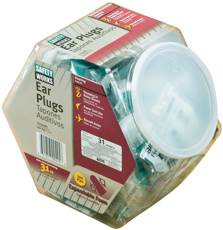 BOSS MFG Safety Works 10059484 Ear Plugs, 32 dB NRR