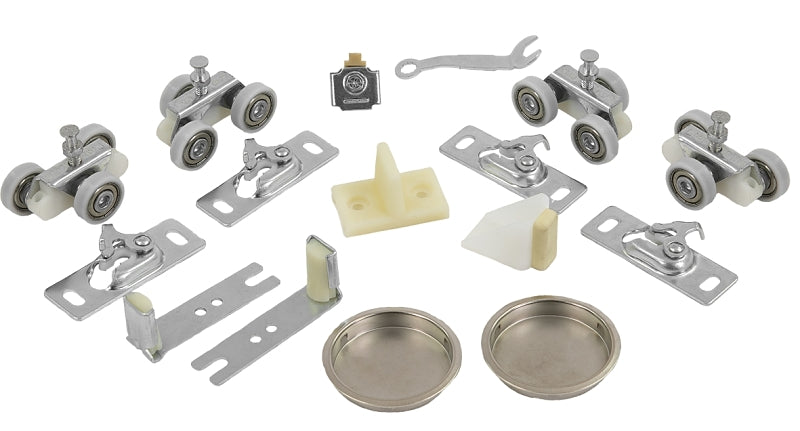 RENIN Renin BP831BB-07200-AL Hardware and Track Set, 72 in L Track, Aluminum, For: 3/4 to 1-3/8 in THK Bypass Door